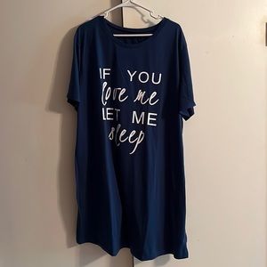 Slogan Graphic Sleep Shirt/Night Dress